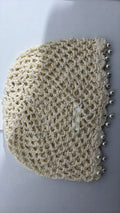 Bonnet en tissu crochet perles
