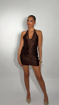 Robe drapée choco