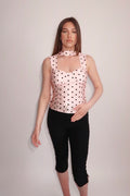Top à pois avec foulard