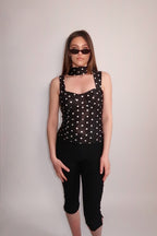 Top à pois avec foulard